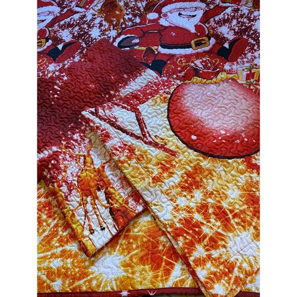 Jessy Home quilt comforter & shams king set of 3 Christmas Santa Reindeer READ - Picture 4 of 10